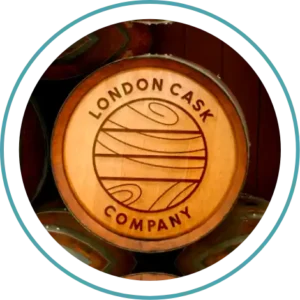 Cask of Whiskey with London Cask Co brand